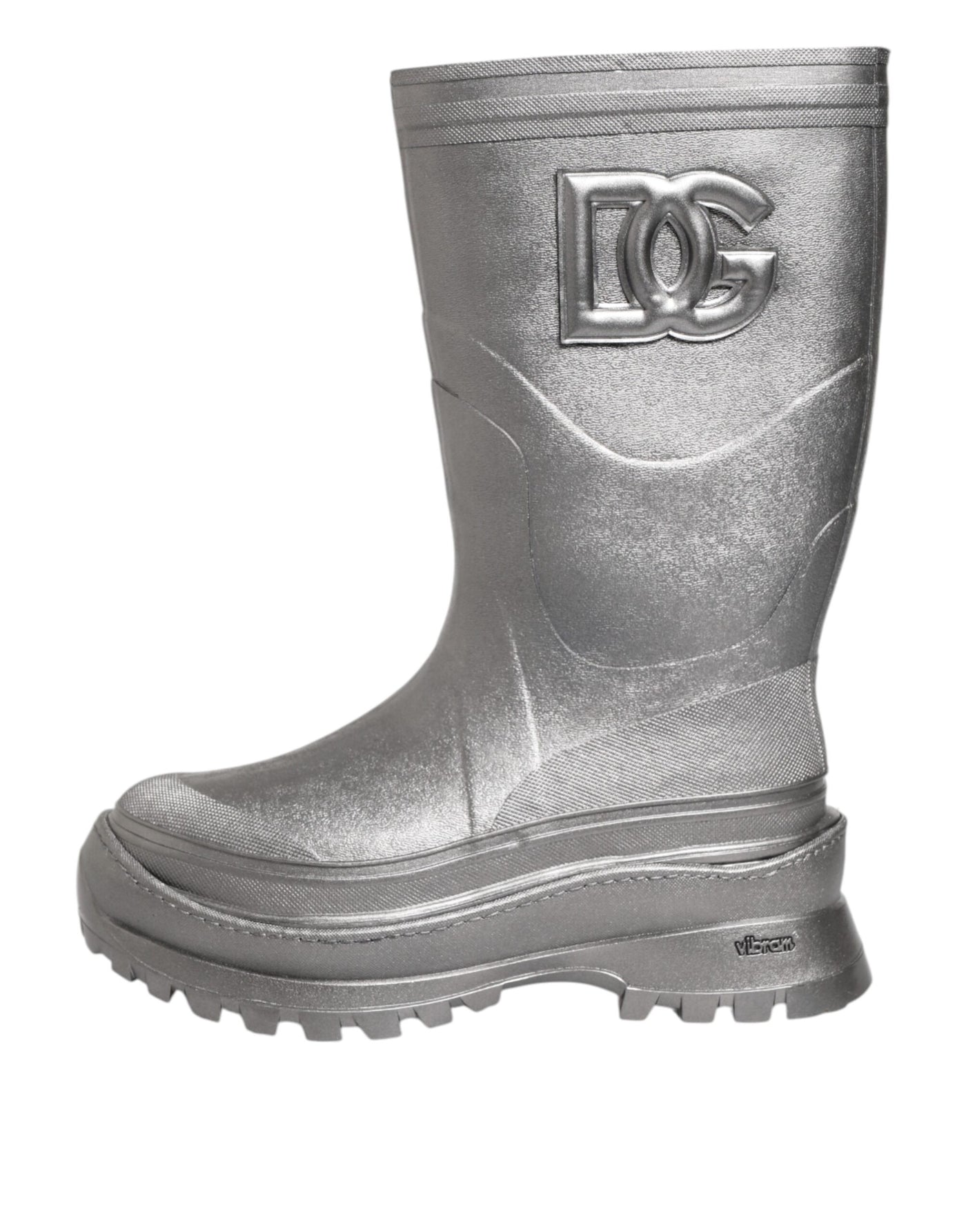 Dolce &amp; Gabbana Metallic Silver Pull On Regenlaarzen