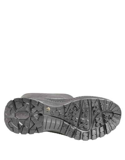 Dolce &amp; Gabbana Metallic Silver Pull On Regenlaarzen
