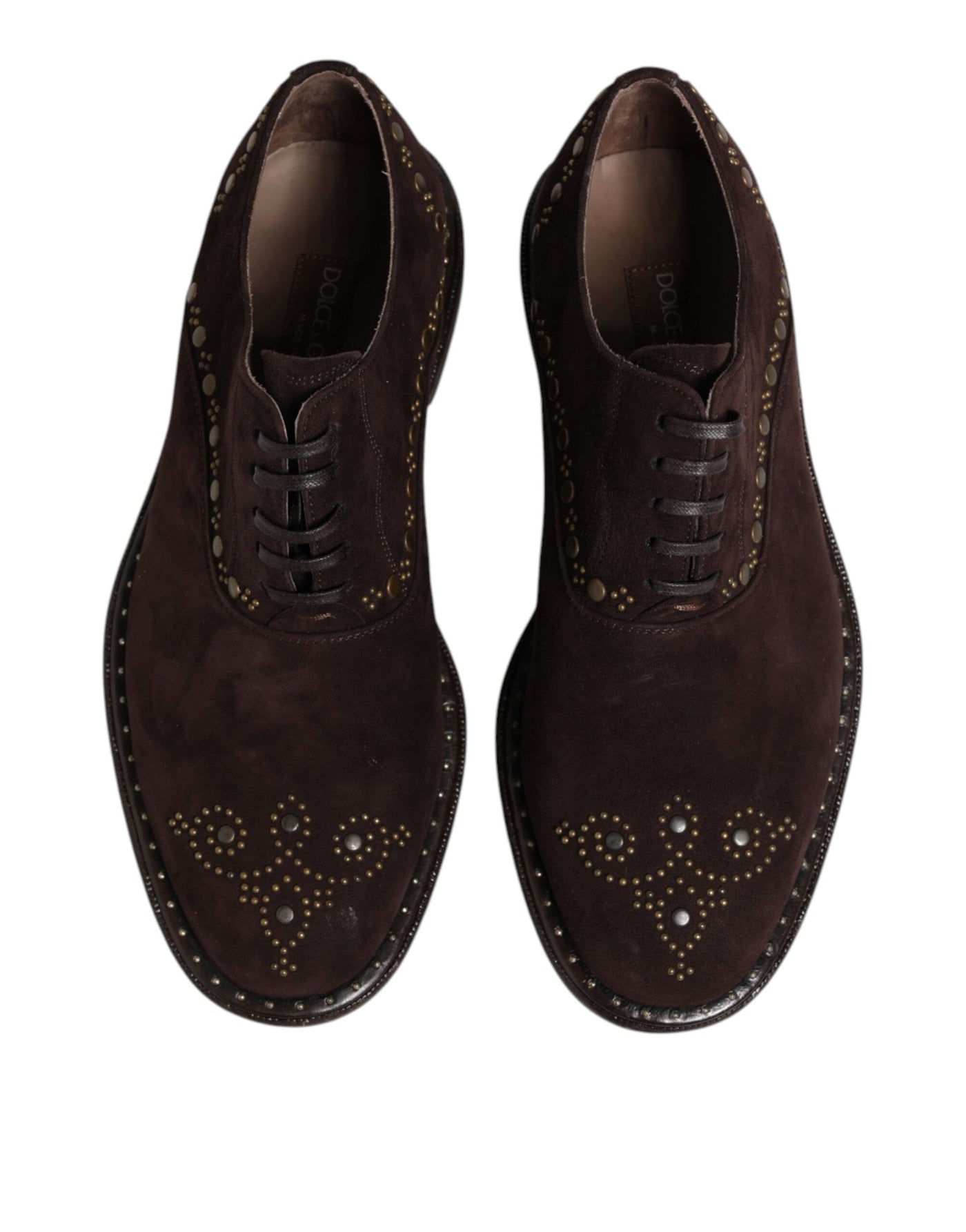 Dolce &amp; Gabbana Bruine Fluwelen Veterschoenen Oxford