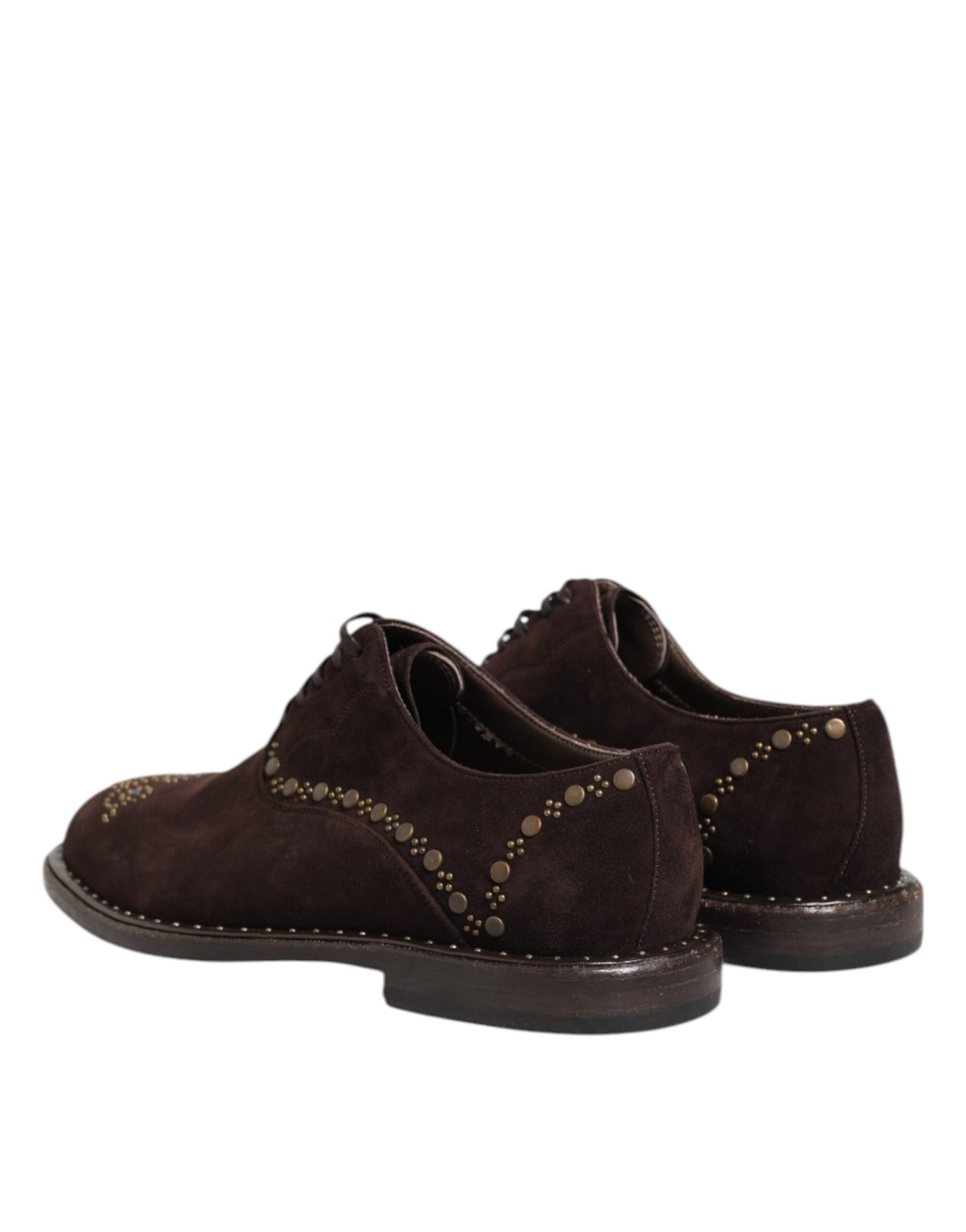 Dolce &amp; Gabbana Bruine Fluwelen Veterschoenen Oxford