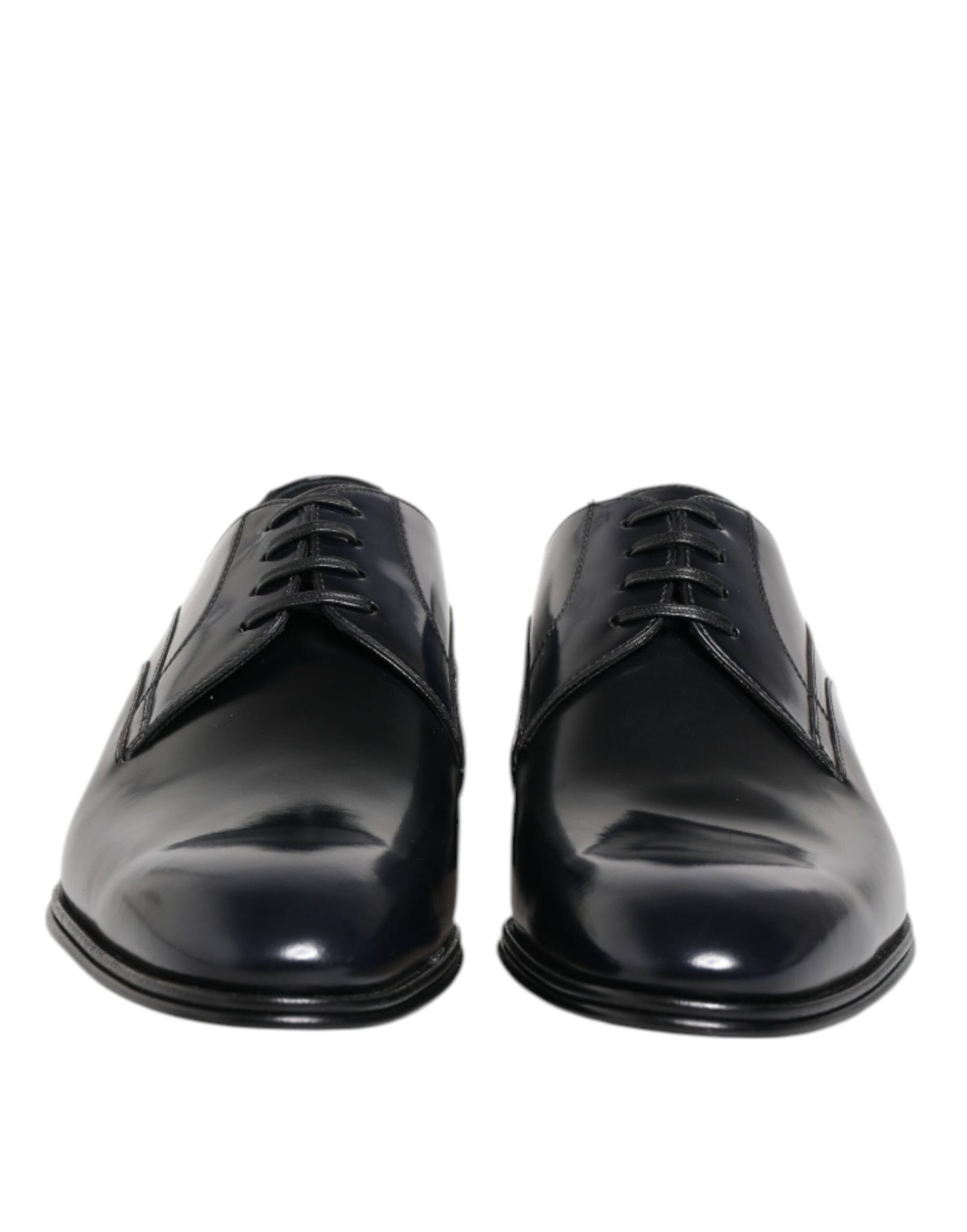 Dolce &amp; Gabbana marineblauwe leren veterschoenen met vetersluiting