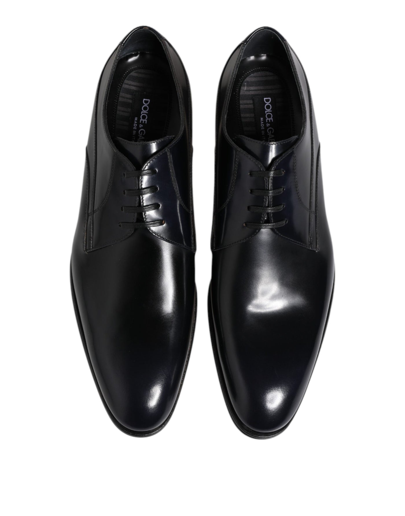 Dolce &amp; Gabbana marineblauwe leren veterschoenen met vetersluiting