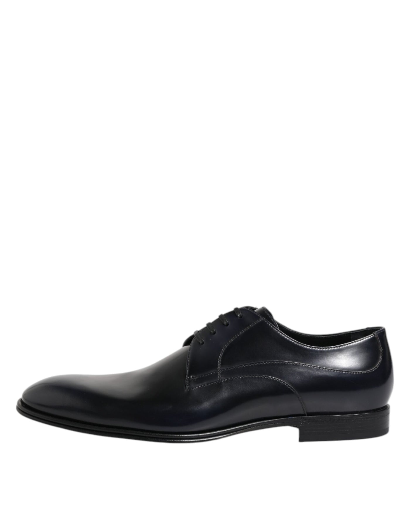 Dolce &amp; Gabbana marineblauwe leren veterschoenen met vetersluiting