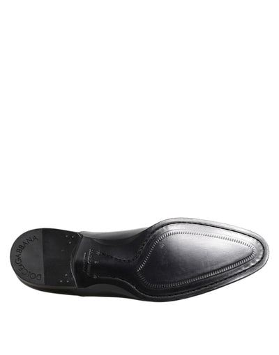 Dolce &amp; Gabbana marineblauwe leren veterschoenen met vetersluiting