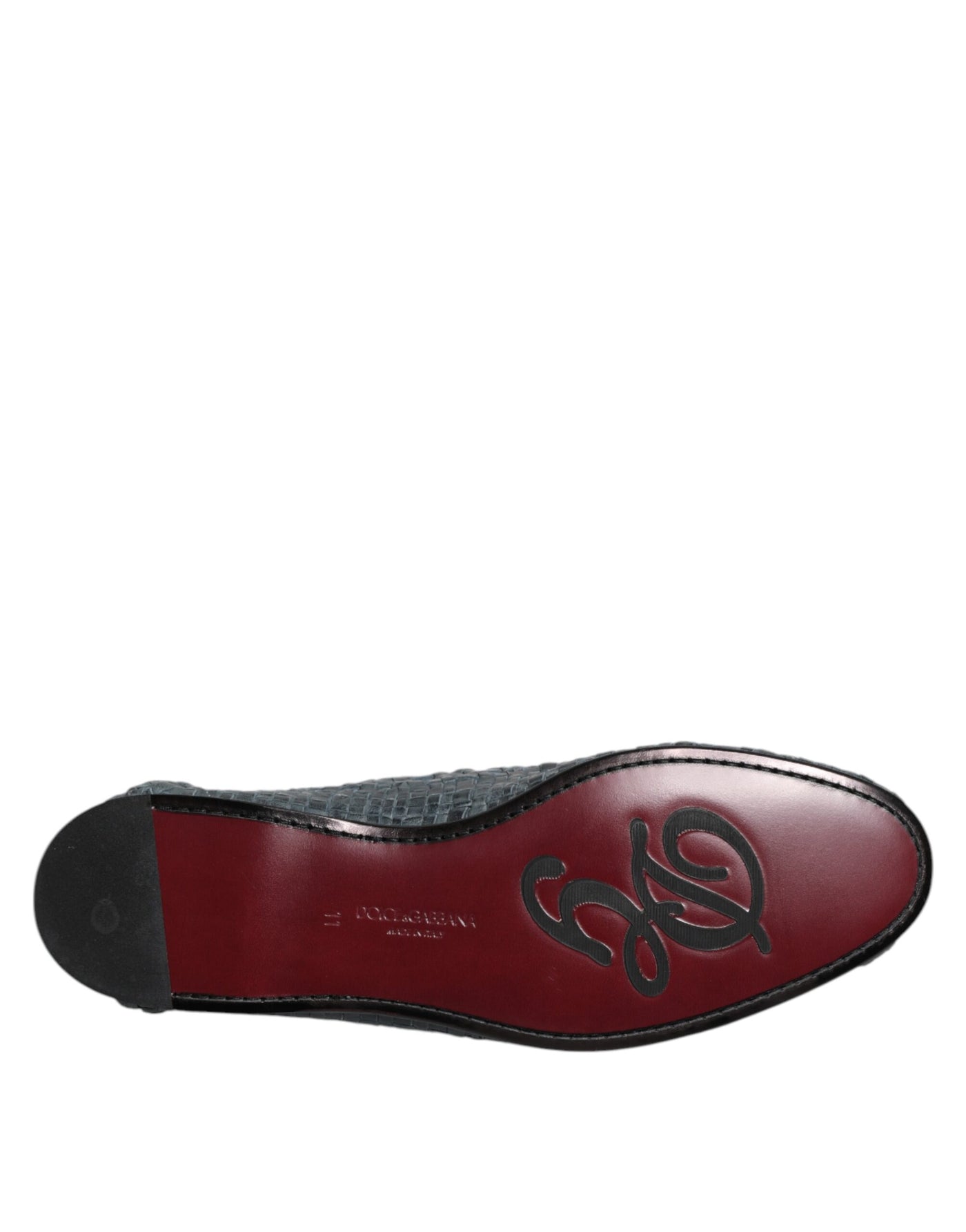 Dolce &amp; Gabbana Blauwe Geweven Raffia Slip-On Loafers Schoenen