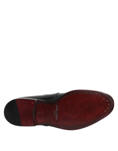 Dolce &amp; Gabbana Zwarte Leren Monk Strap Derby Formele Schoenen