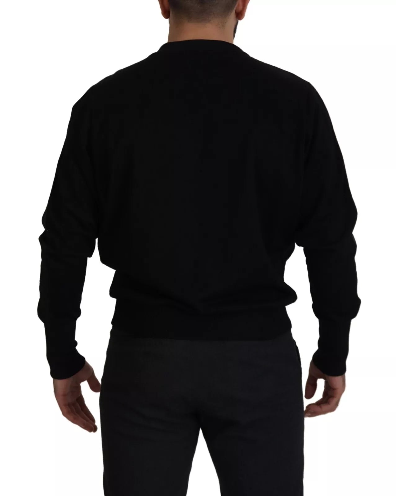Pull ras du cou en coton noir Dolce &amp; Gabbana