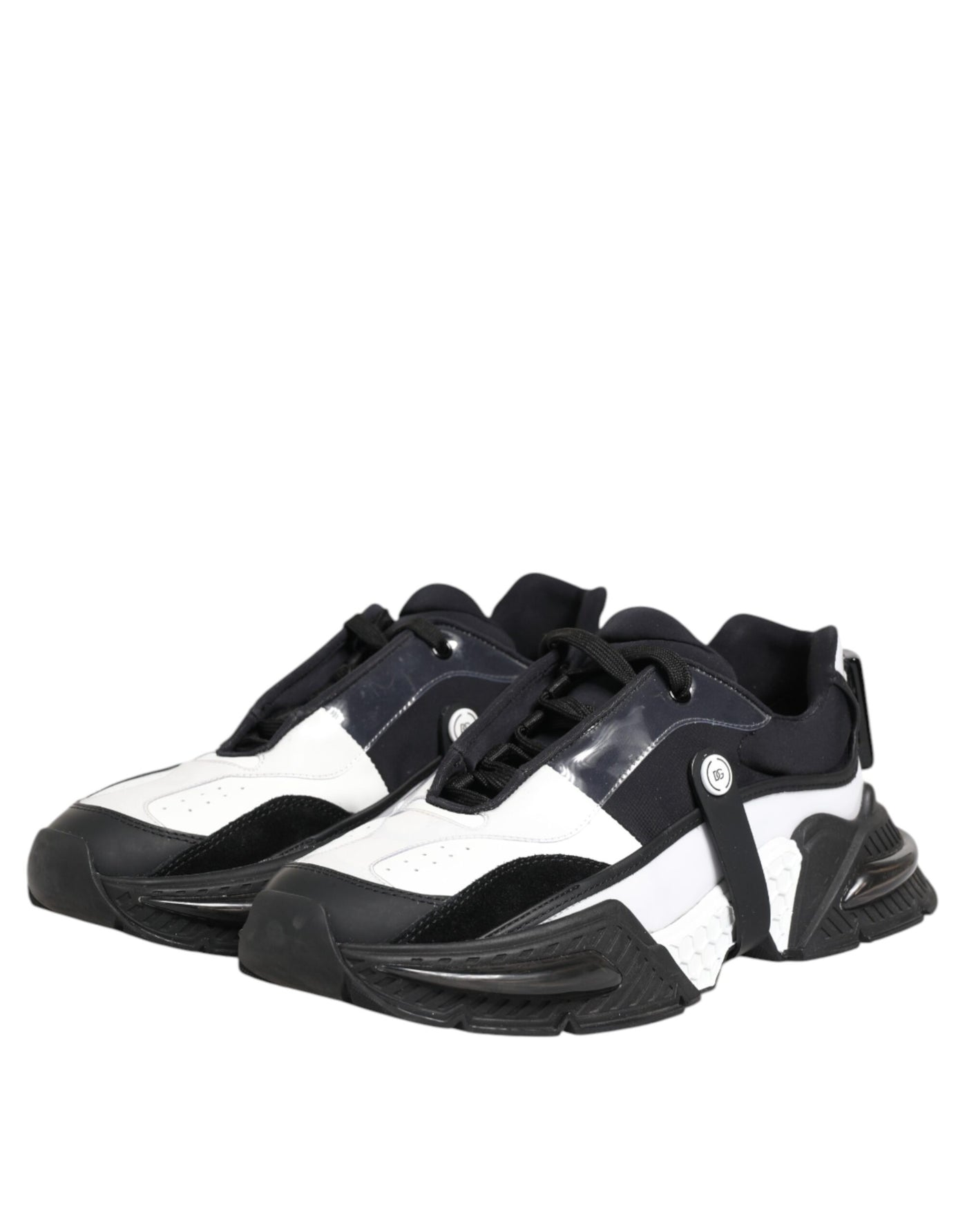 Dolce &amp; Gabbana Wit Zwart Logo Airmaster Sneakers Schoenen