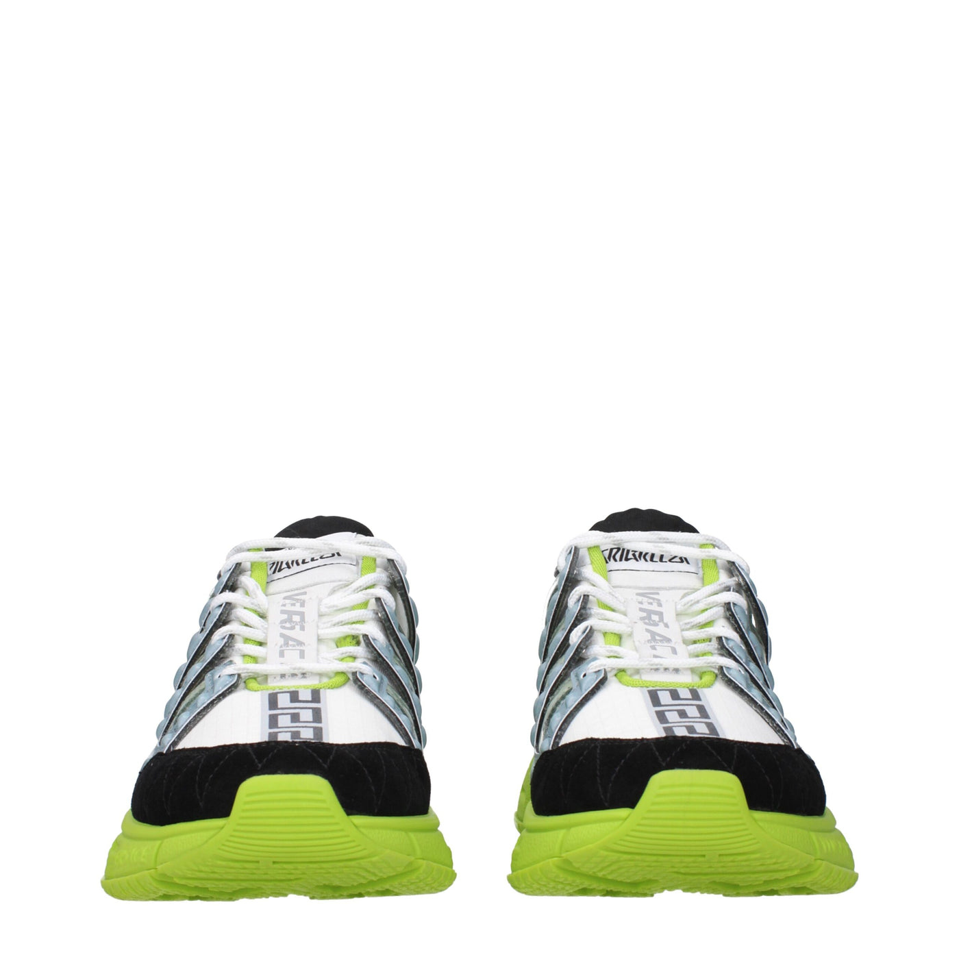Versace witte stoffen sportschoenen