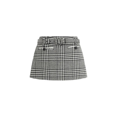 Autoportrait Pantalon-jupe en laine pied-de-poule