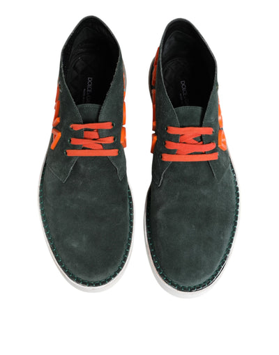 Dolce &amp; Gabbana Groene Derby Logo Casual Heren Sneakers Schoenen