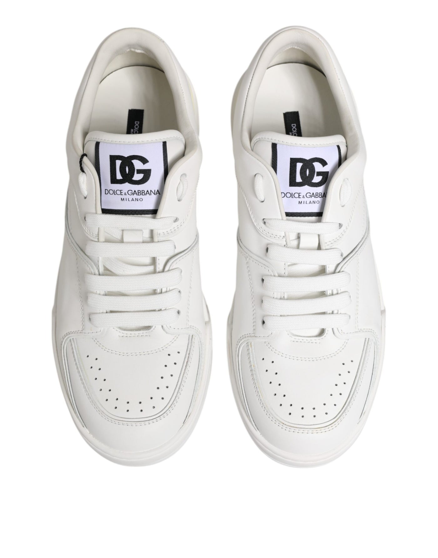 Dolce &amp; Gabbana witte Miami leren lage sneakers