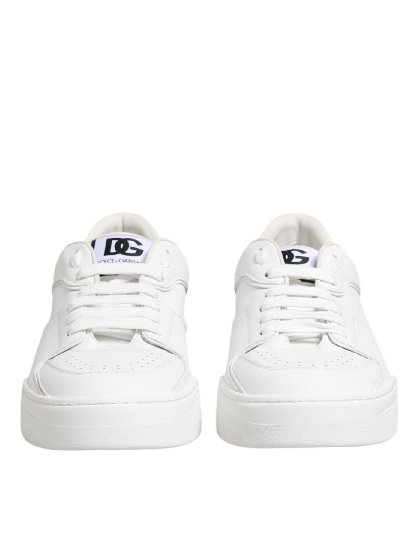 Dolce &amp; Gabbana witte Miami leren lage sneakers