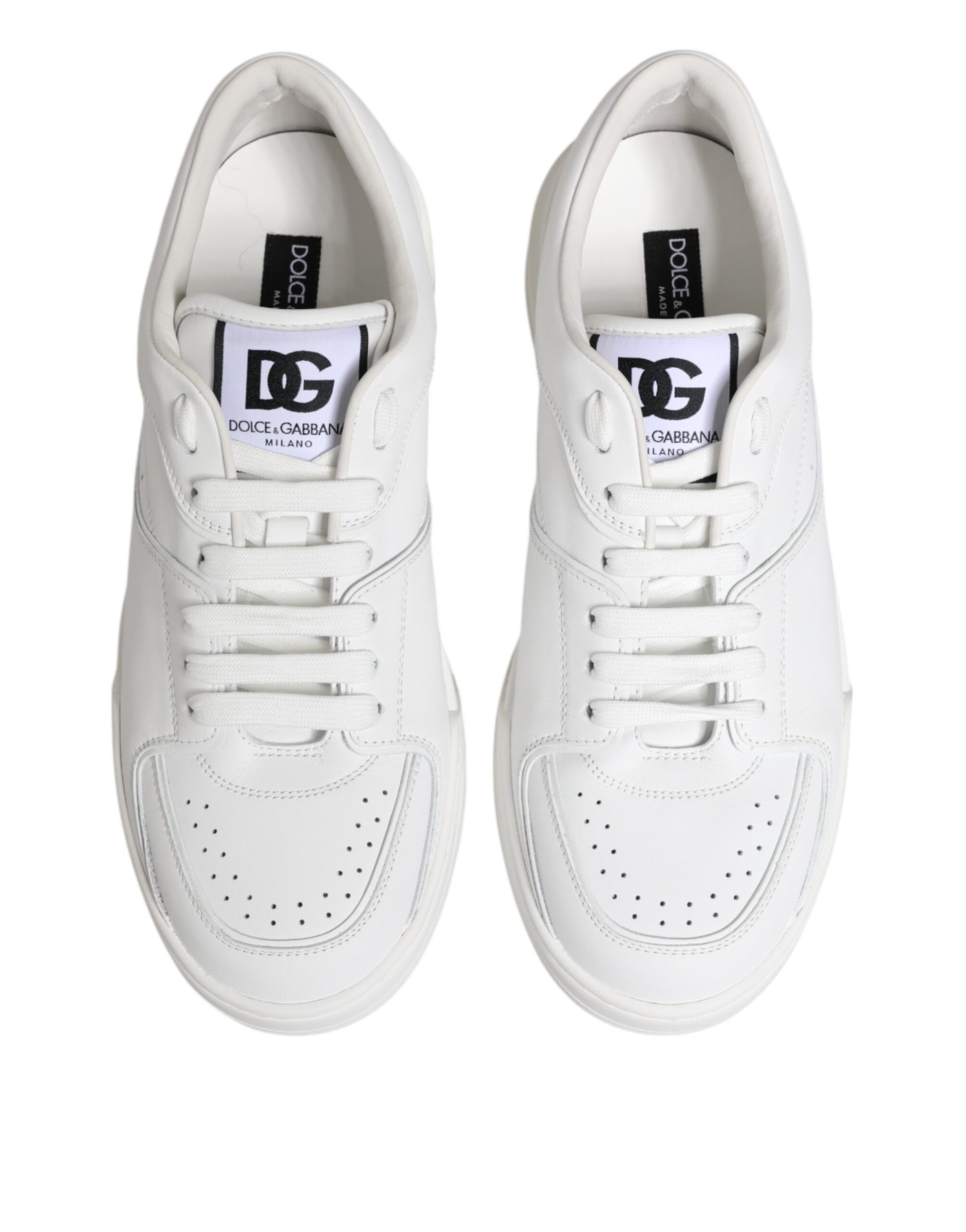 Dolce &amp; Gabbana witte Miami leren lage sneakers