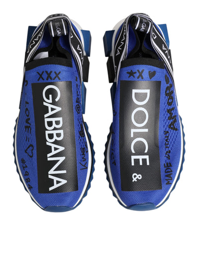 Dolce &amp; Gabbana Blue Logo Low Top Sorrento Sneakers Schoenen