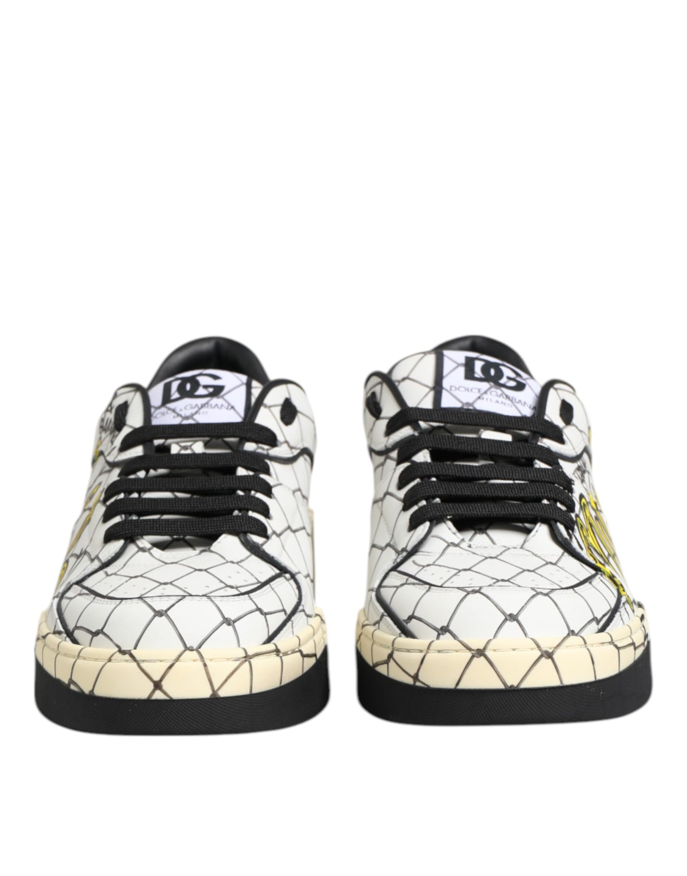 Dolce &amp; Gabbana Witte Logo Print Lage Top Heren Sneakers Schoenen