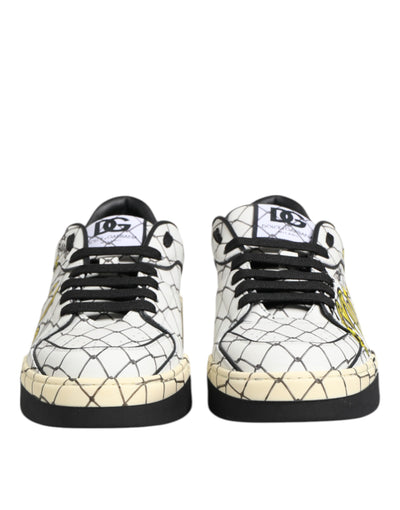 Dolce &amp; Gabbana Witte Logo Print Lage Top Heren Sneakers Schoenen
