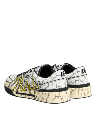 Dolce &amp; Gabbana Witte Logo Print Lage Top Heren Sneakers Schoenen