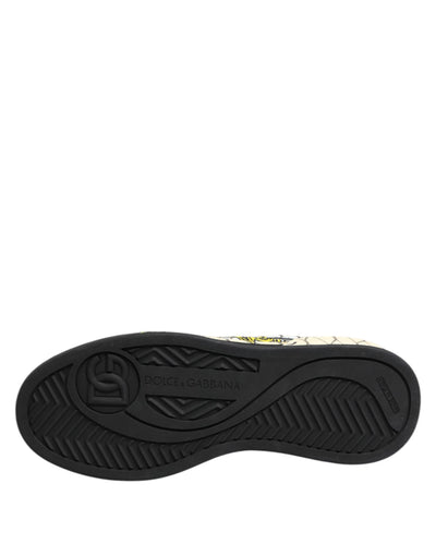 Dolce &amp; Gabbana Witte Logo Print Lage Top Heren Sneakers Schoenen