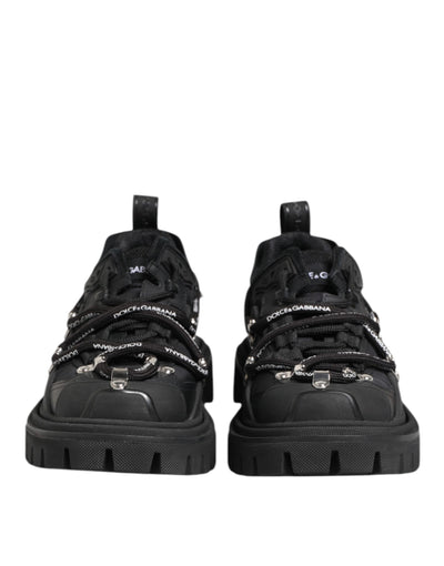 Dolce &amp; Gabbana Zwarte Lage Veterschoenen Trekking Sneakers