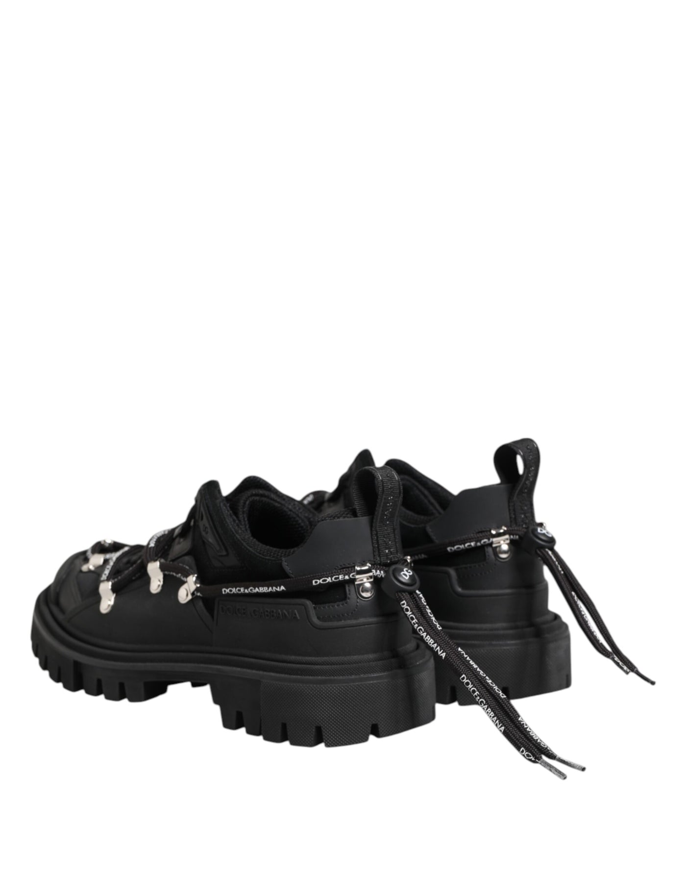 Dolce &amp; Gabbana Zwarte Lage Veterschoenen Trekking Sneakers