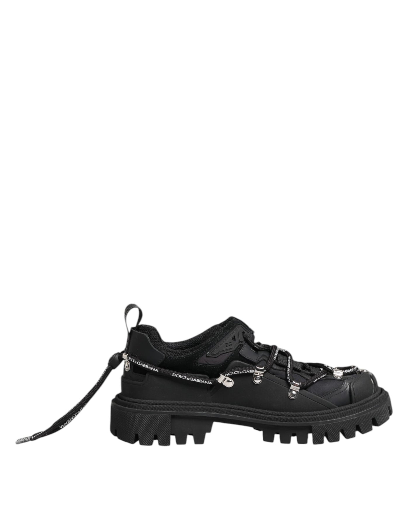 Dolce &amp; Gabbana Zwarte Lage Veterschoenen Trekking Sneakers