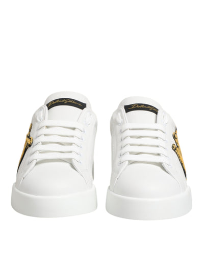 Dolce &amp; Gabbana White Crown Patch Portofino Heren Sneakers Schoenen