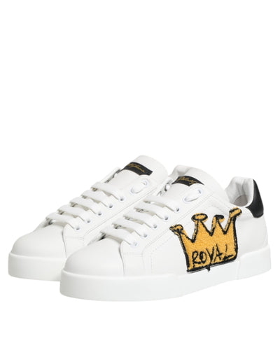Dolce &amp; Gabbana White Crown Patch Portofino Heren Sneakers Schoenen