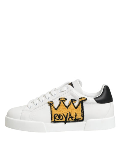 Dolce &amp; Gabbana White Crown Patch Portofino Heren Sneakers Schoenen