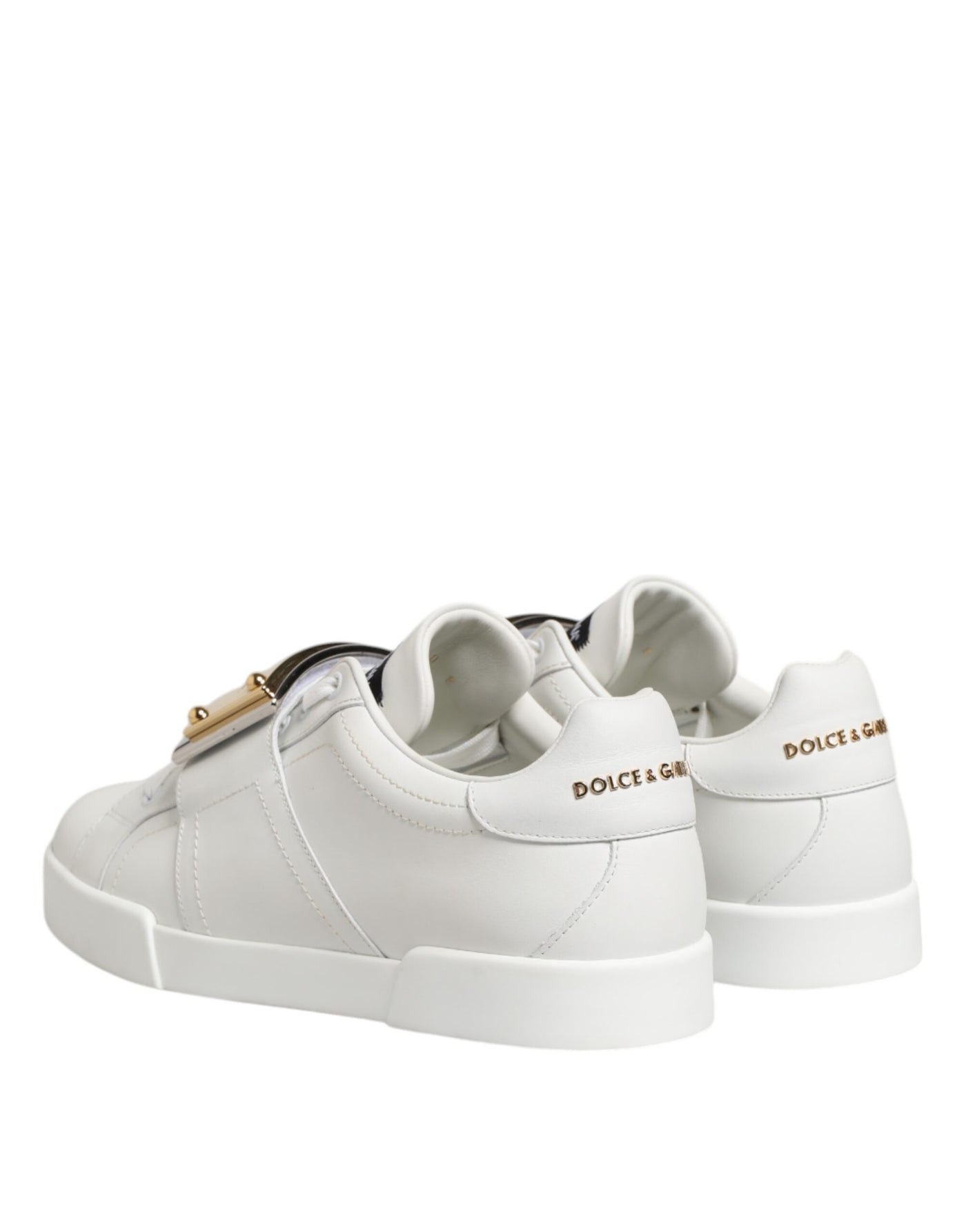 Dolce &amp; Gabbana Witte Logo Plaque Lage Top Heren Sneakers Schoenen