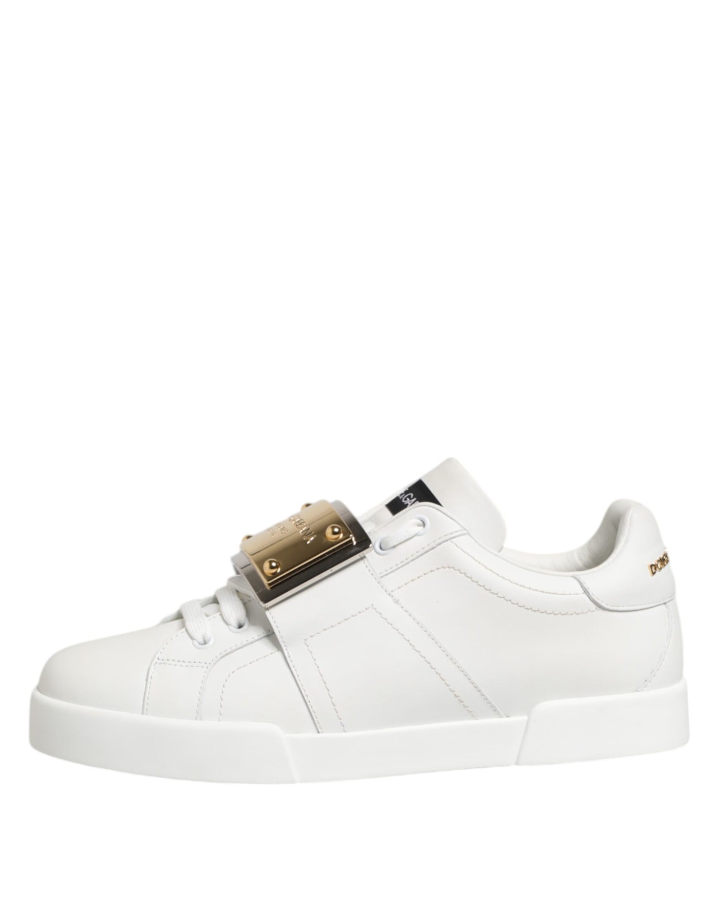 Dolce &amp; Gabbana Witte Logo Plaque Lage Top Heren Sneakers Schoenen