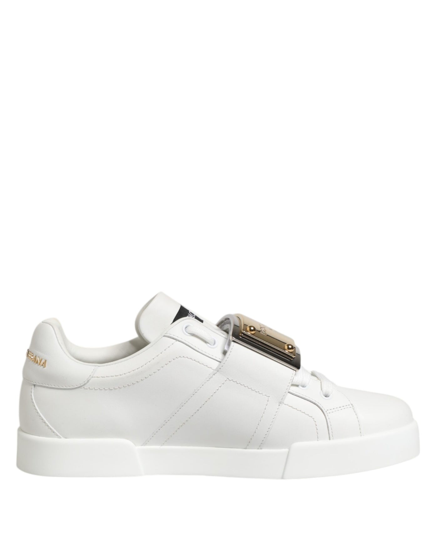 Dolce &amp; Gabbana Witte Logo Plaque Lage Top Heren Sneakers Schoenen