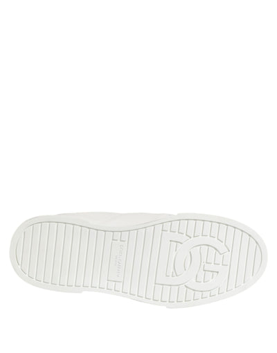 Dolce &amp; Gabbana Witte Logo Plaque Lage Top Heren Sneakers Schoenen