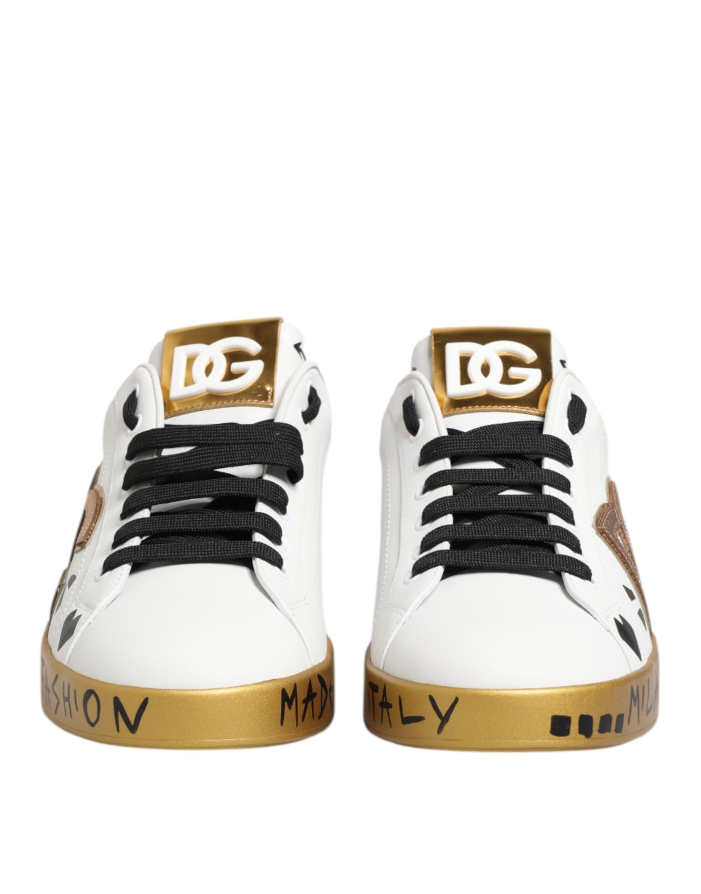 Dolce &amp; Gabbana White Gold Crystal Portofino Sneakers Schoenen