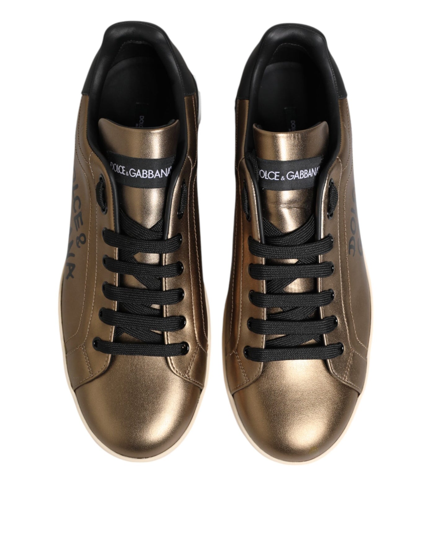 Dolce &amp; Gabbana Gold Portofino leren lage sneakers