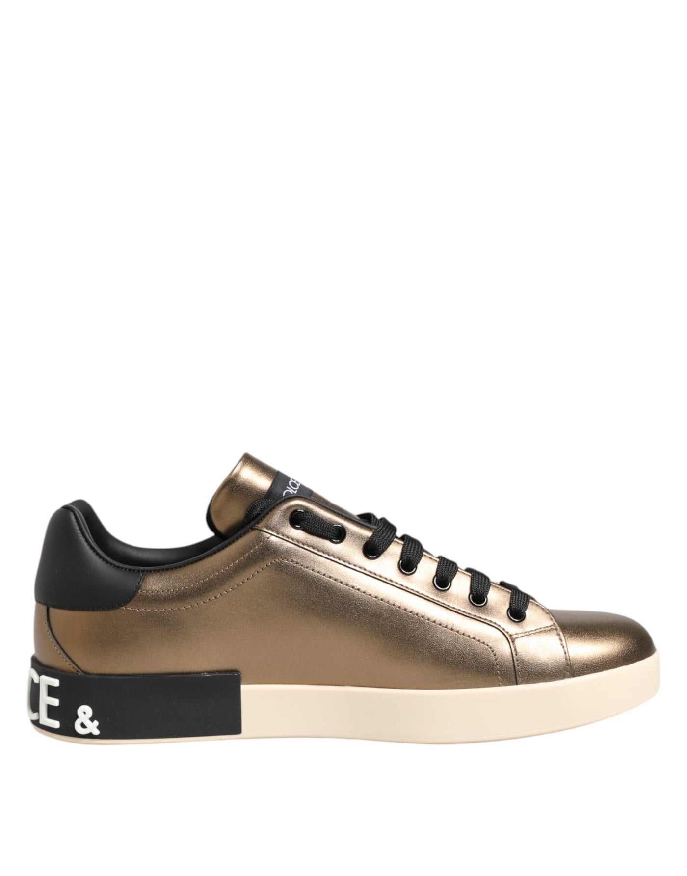 Dolce &amp; Gabbana Gold Portofino leren lage sneakers