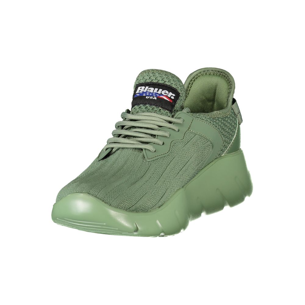 Blauer groene polyester heren sneaker