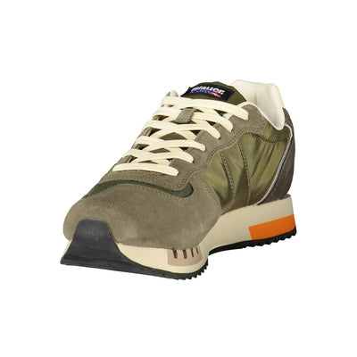 Blauer groene polyester heren sneaker