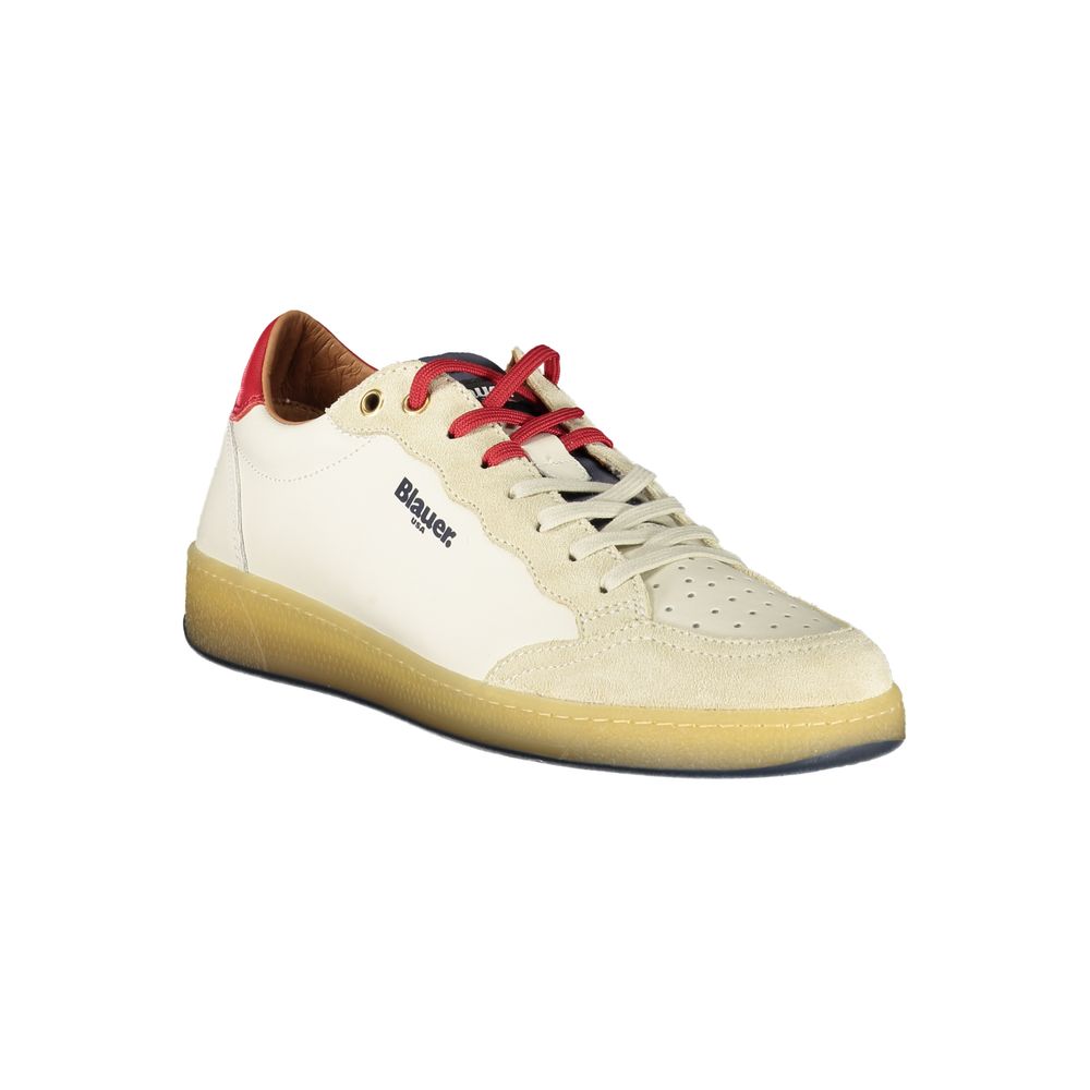 Baskets Blauer en cuir blanc pour hommes
