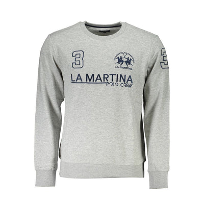 La Martina Gray Cotton Sweater