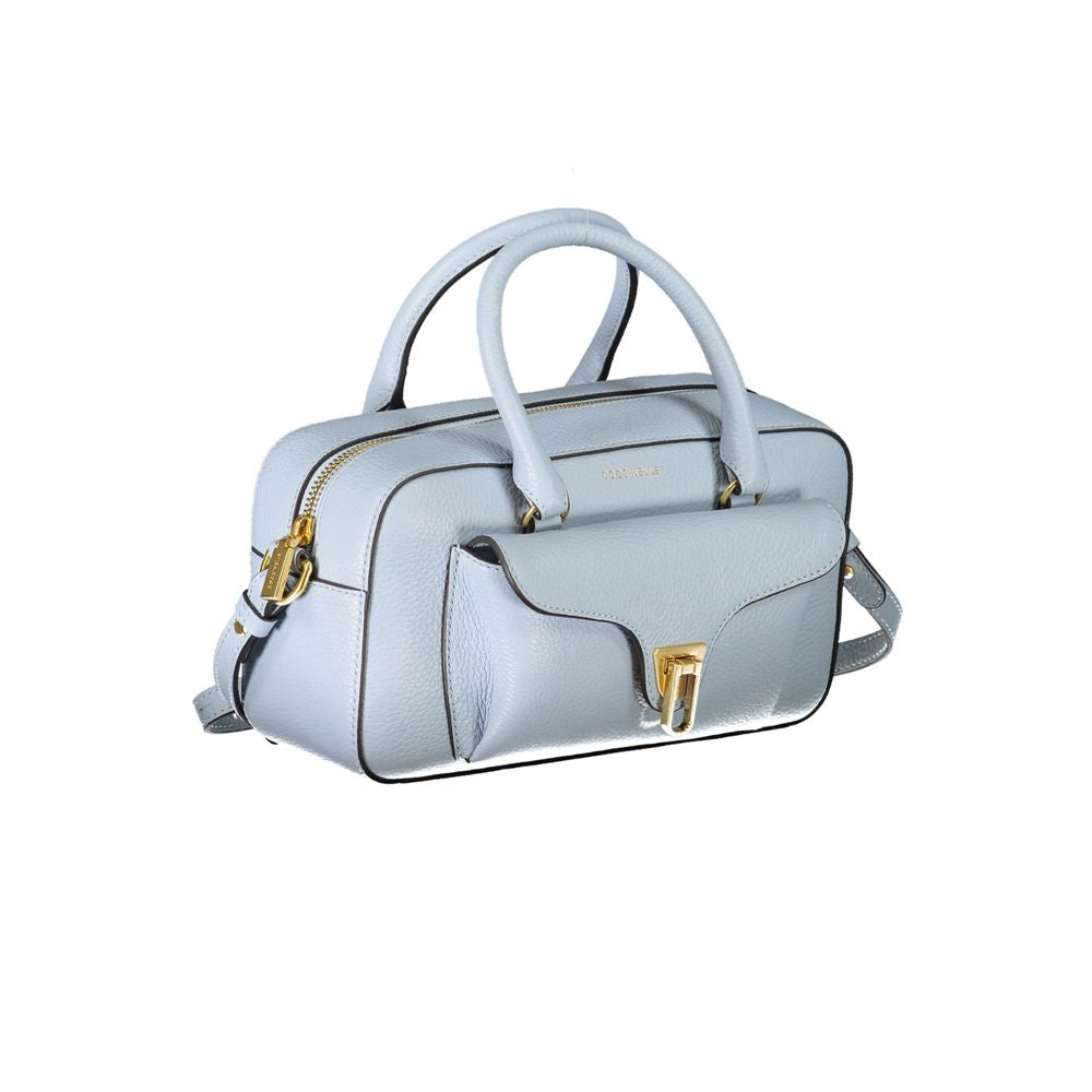 Sac à main en cuir bleu Coccinelle