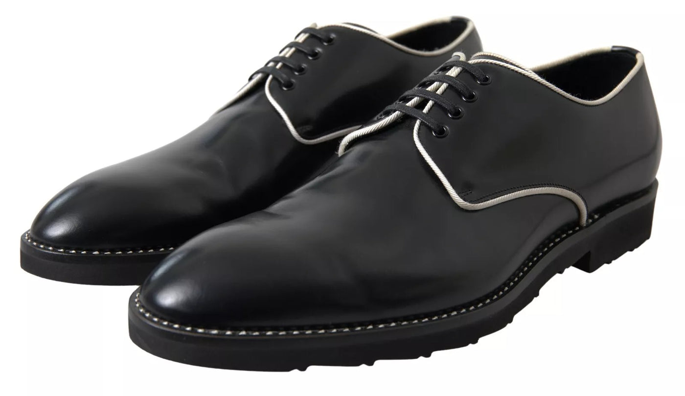 Dolce &amp; Gabbana Zwart Wit Leren Formele Schoenen