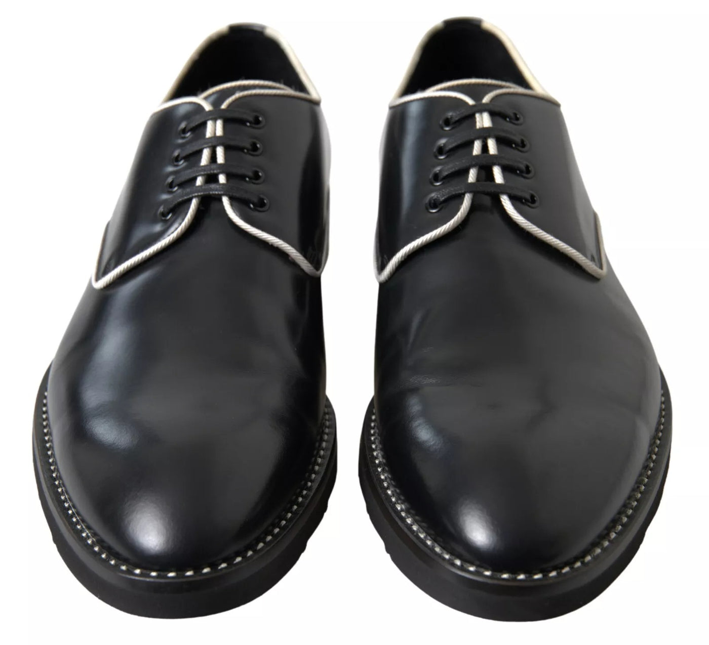 Dolce &amp; Gabbana Zwart Wit Leren Formele Schoenen
