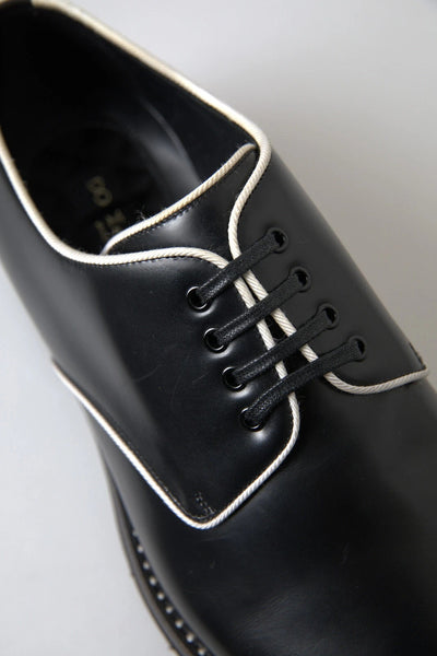 Dolce &amp; Gabbana Zwart Wit Leren Formele Schoenen