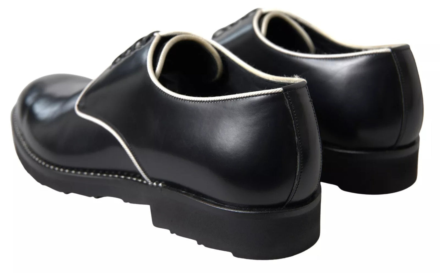 Dolce &amp; Gabbana Zwart Wit Leren Formele Schoenen