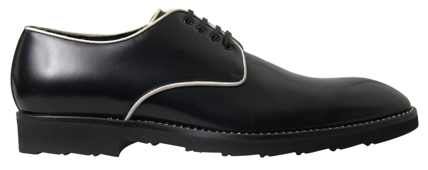 Dolce &amp; Gabbana Zwart Wit Leren Formele Schoenen