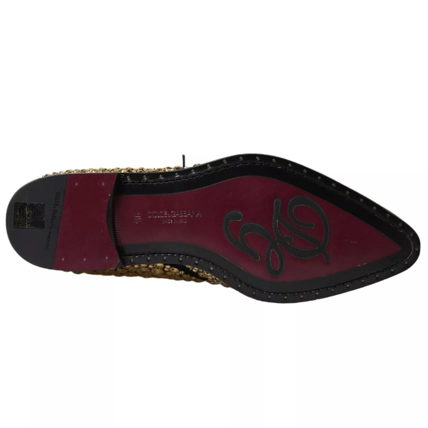 Dolce &amp; Gabbana Black Gold Versierde Derby Schoenen