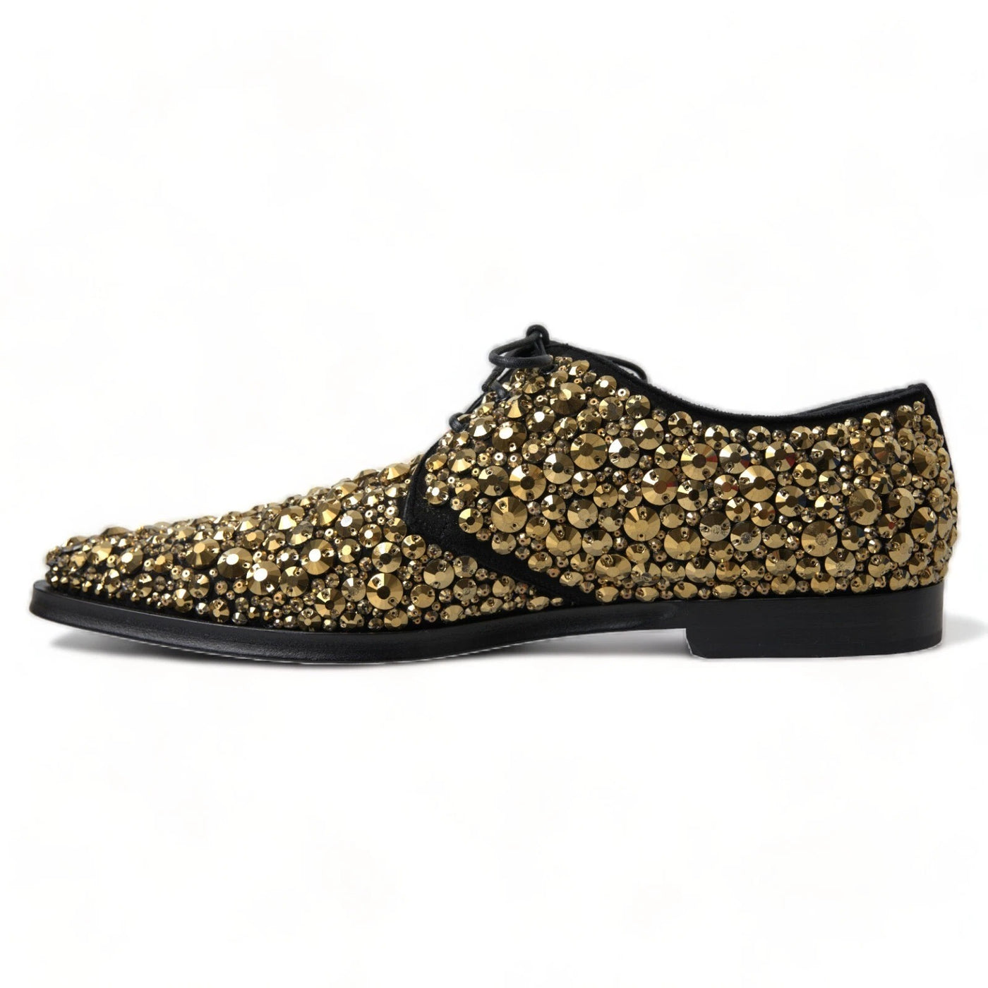 Dolce &amp; Gabbana Black Gold Versierde Derby Schoenen