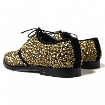 Dolce &amp; Gabbana Black Gold Versierde Derby Schoenen