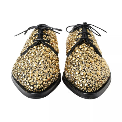 Dolce &amp; Gabbana Black Gold Versierde Derby Schoenen